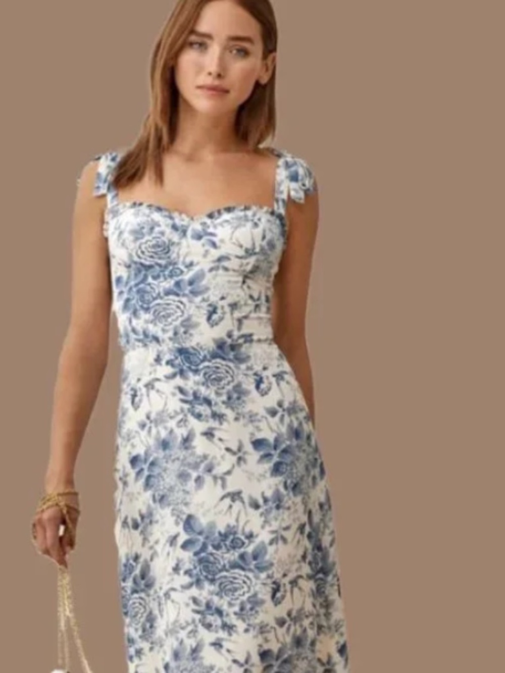 The Nikita Dress ~ Pompadour Blue Floral Bird Print
